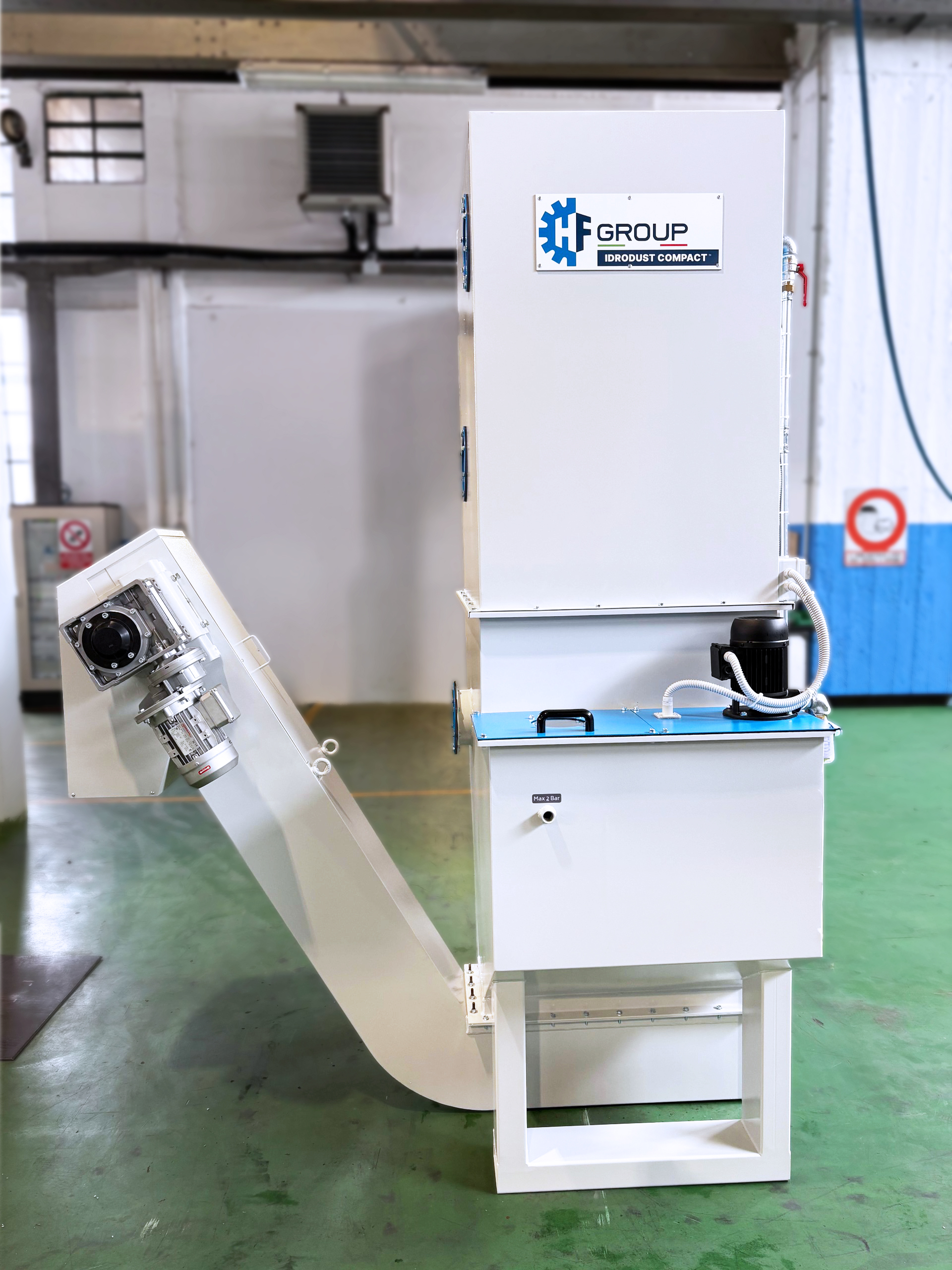 Hydrodynamiczny odpylacz IDRODUST COMPACT™ PRO – redukcja pyłów, par i gazów dzięki mikromieszaniu powietrza i wody. filtr hydrodynamiczny idrodust compact pro hf group